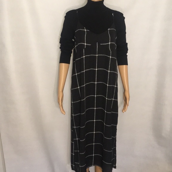 NWT Gilli Maxi Checked Dress / Jumper w/Side Slit - Picture 15 of 16